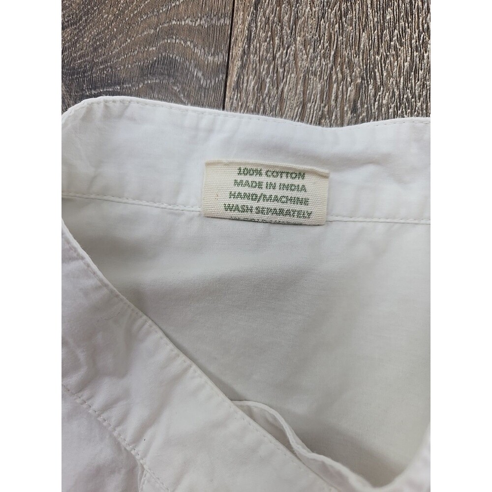 Julia Armory Women's Medium Ivory Shirt Dress Tunic Cotton Button Front Pockets - Picture 6 of 14